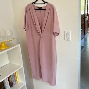 Eloquii Twist Front Faux Wrap Pink 18
